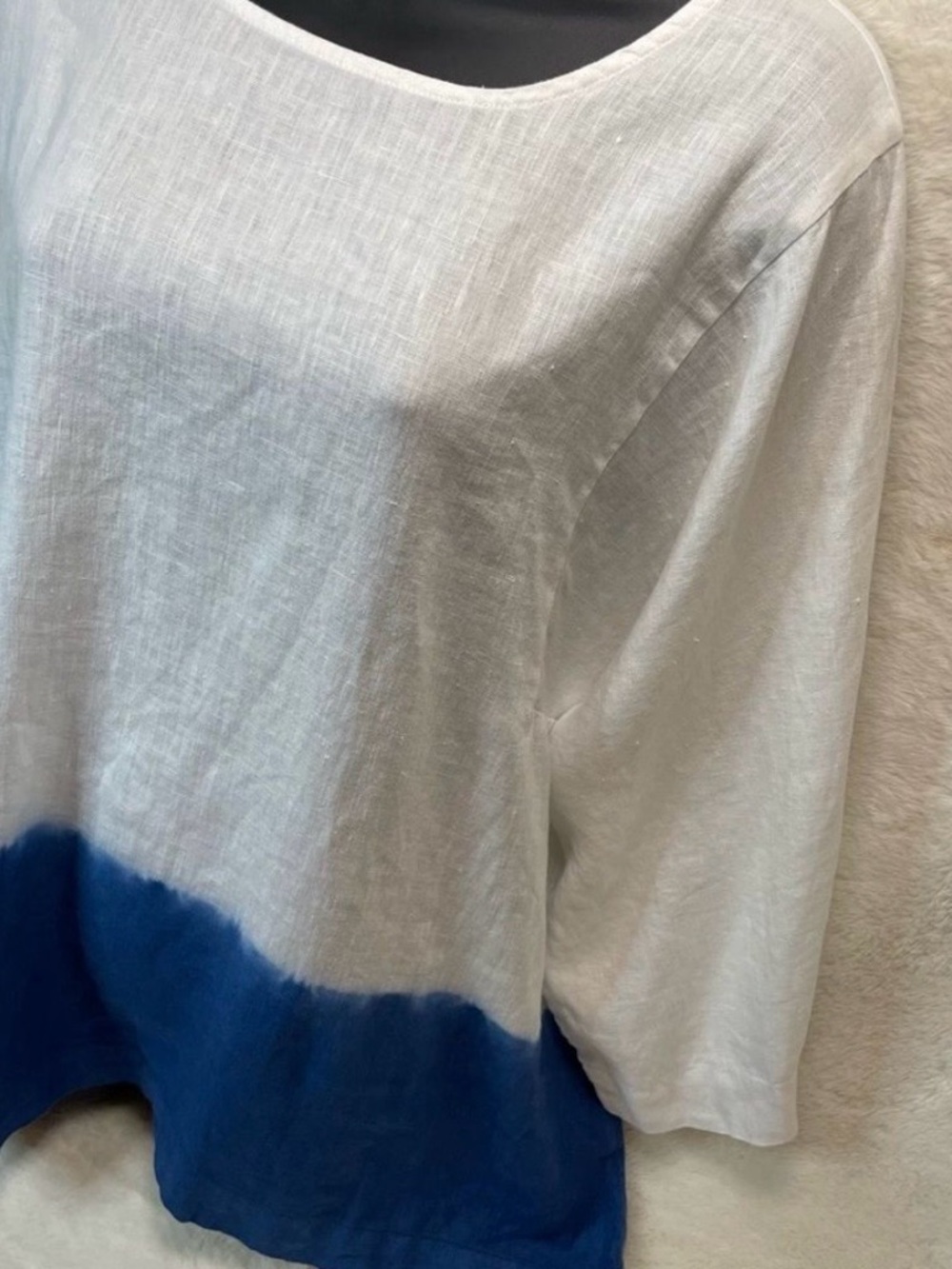 J. Jill Pure Jill Linen Dip Dye Kimono Sleeve Top - XL - Picture 4 of 6